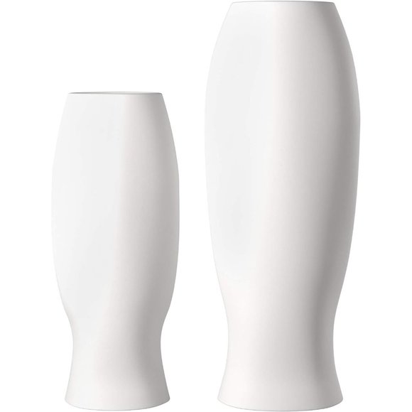 Howard Elliott Matte White Abstract Faces Ceramic Floor Vase Set Home Decor - Picture 5 of 8